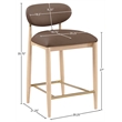 Meridian Furniture Riccio Brown Vegan Leather Upholstered Stool