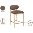 Meridian Furniture Riccio Brown Vegan Leather Upholstered Stool