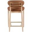 Meridian Furniture Riccio Cognac Vegan Leather Upholstered Stool