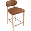 Meridian Furniture Riccio Cognac Vegan Leather Upholstered Stool