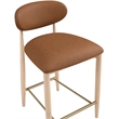 Meridian Furniture Riccio Cognac Vegan Leather Upholstered Stool