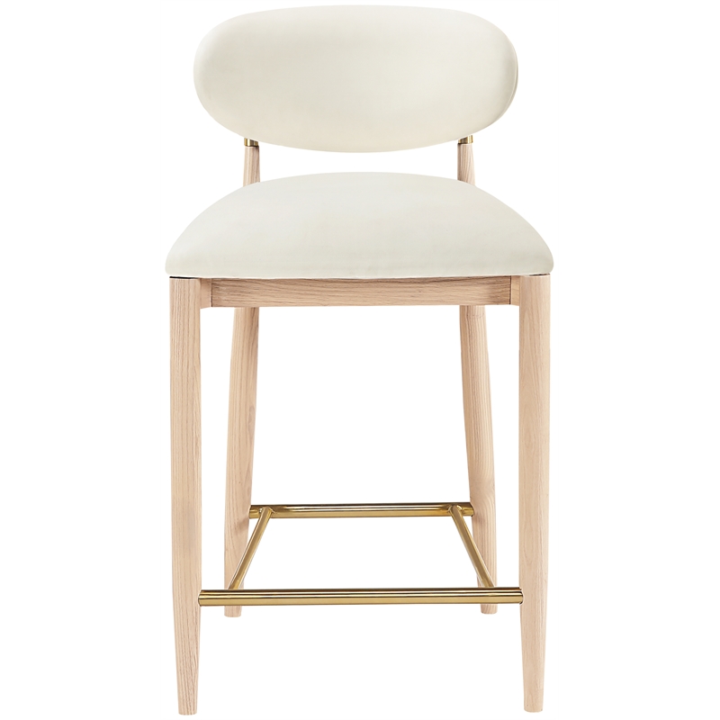Meridian Furniture Riccio Cream Vegan Leather Upholstered Stool
