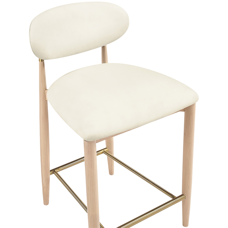 Meridian Furniture Riccio Cream Vegan Leather Upholstered Stool