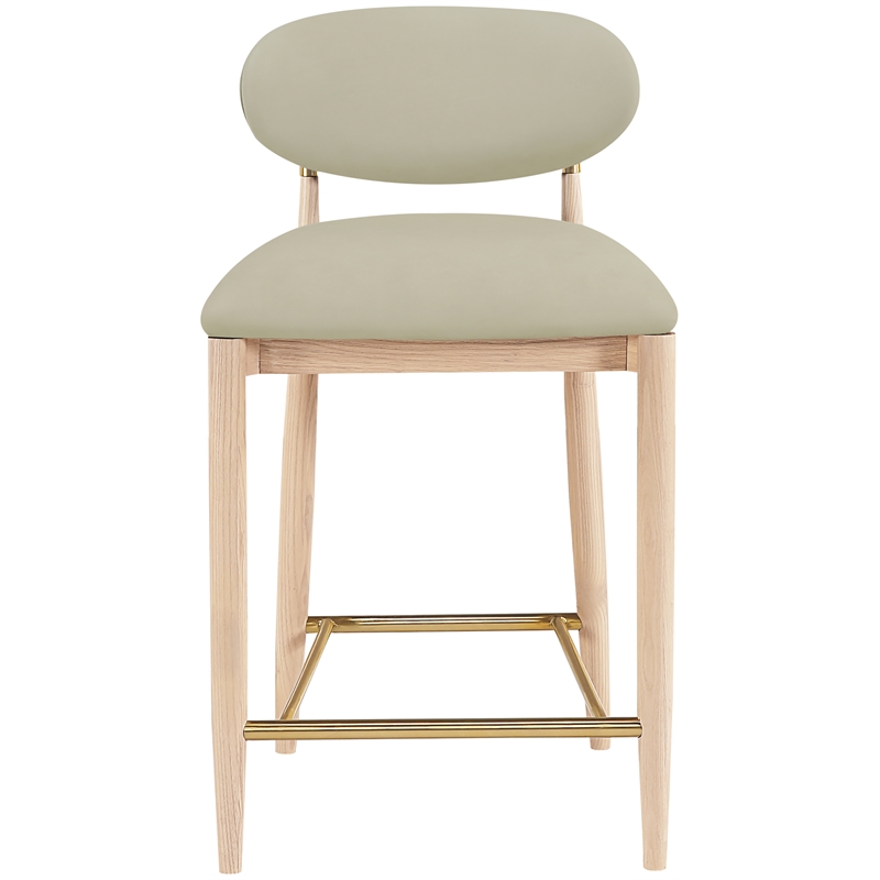 Meridian Furniture Riccio Taupe Vegan Leather Upholstered Stool