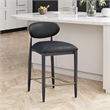 Meridian Furniture Riccio Black Vegan Leather Upholstered Stool