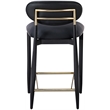 Meridian Furniture Riccio Black Vegan Leather Upholstered Stool