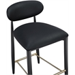 Meridian Furniture Riccio Black Vegan Leather Upholstered Stool