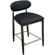 Meridian Furniture Riccio Black Vegan Leather Upholstered Stool