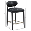 Meridian Furniture Riccio Black Vegan Leather Upholstered Stool