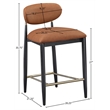 Meridian Furniture Riccio Cognac Vegan Leather Upholstered Stool