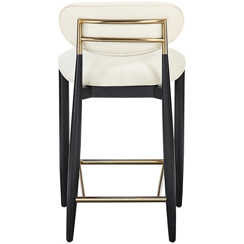 Meridian Furniture Riccio Cream Vegan Leather Upholstered Stool