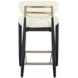 Meridian Furniture Riccio Cream Vegan Leather Upholstered Stool