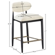 Meridian Furniture Riccio Cream Vegan Leather Upholstered Stool