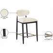 Meridian Furniture Riccio Cream Vegan Leather Upholstered Stool