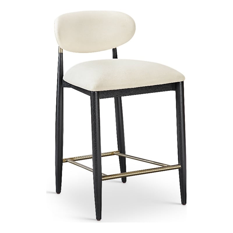 Meridian Furniture Riccio Cream Vegan Leather Upholstered Stool