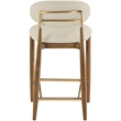 Meridian Furniture Riccio Beige Vegan Leather Upholstered Stool