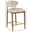 Meridian Furniture Riccio Beige Vegan Leather Upholstered Stool
