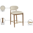Meridian Furniture Riccio Beige Vegan Leather Upholstered Stool