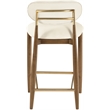 Meridian Furniture Riccio Cream Vegan Leather Upholstered Stool