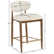 Meridian Furniture Riccio Cream Vegan Leather Upholstered Stool