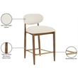 Meridian Furniture Riccio Cream Vegan Leather Upholstered Stool
