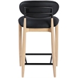 Meridian Furniture Riccio Black Vegan Leather Upholstered Stool