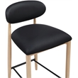 Meridian Furniture Riccio Black Vegan Leather Upholstered Stool
