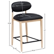 Meridian Furniture Riccio Black Vegan Leather Upholstered Stool