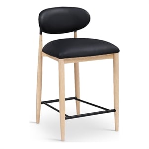 Meridian Furniture Riccio Black Vegan Leather Upholstered Stool