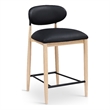 Meridian Furniture Riccio Black Vegan Leather Upholstered Stool