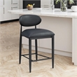 Meridian Furniture Riccio Black Vegan Leather Upholstered Stool