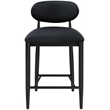 Meridian Furniture Riccio Black Vegan Leather Upholstered Stool