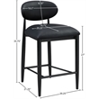 Meridian Furniture Riccio Black Vegan Leather Upholstered Stool