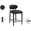 Meridian Furniture Riccio Black Vegan Leather Upholstered Stool
