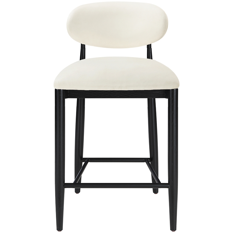 Meridian Furniture Riccio Cream Vegan Leather Upholstered Stool