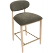 Meridian Furniture Riccio Brown Fabric Upholstered Stool