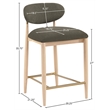 Meridian Furniture Riccio Brown Fabric Upholstered Stool