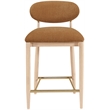 Meridian Furniture Riccio Cognac Fabric Upholstered Stool