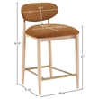 Meridian Furniture Riccio Cognac Fabric Upholstered Stool