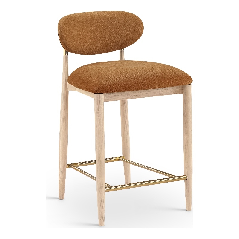 Meridian Furniture Riccio Cognac Fabric Upholstered Stool