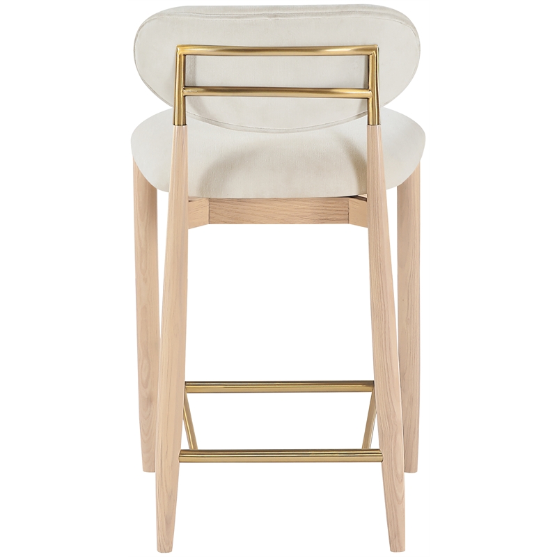 Meridian Furniture Riccio Cream Fabric Upholstered Stool