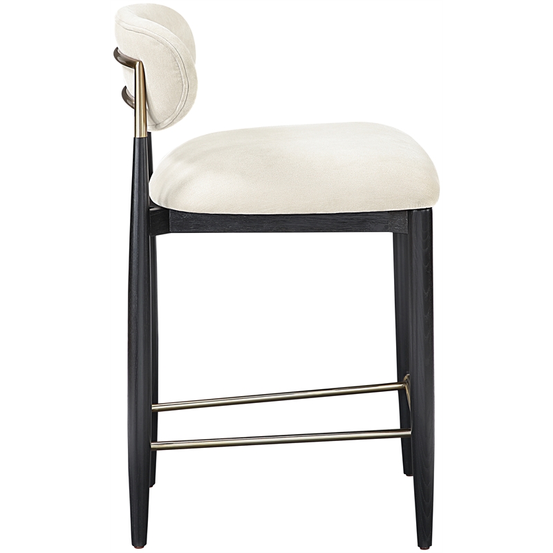 Meridian Furniture Riccio Beige Fabric Upholstered Stool