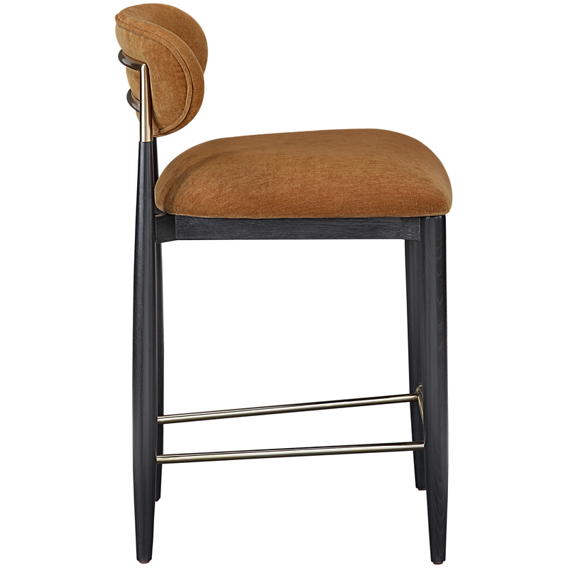 Meridian Furniture Riccio Cognac Fabric Upholstered Stool