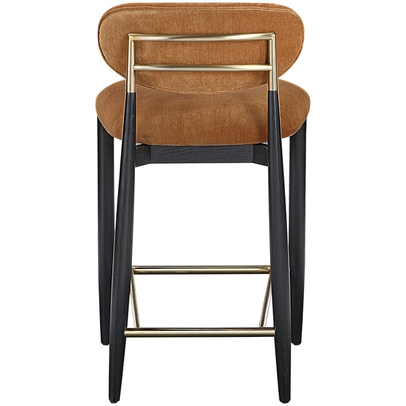 Meridian Furniture Riccio Cognac Fabric Upholstered Stool
