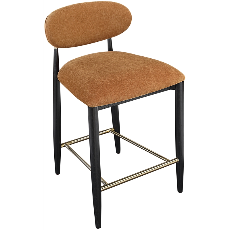 Meridian Furniture Riccio Cognac Fabric Upholstered Stool
