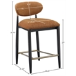 Meridian Furniture Riccio Cognac Fabric Upholstered Stool