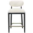 Meridian Furniture Riccio Cream Fabric Upholstered Stool