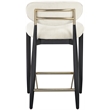 Meridian Furniture Riccio Cream Fabric Upholstered Stool