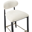 Meridian Furniture Riccio Cream Fabric Upholstered Stool