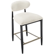 Meridian Furniture Riccio Cream Fabric Upholstered Stool